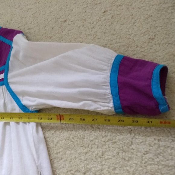 Vintage 80s white cotton purple daydress napdress housedress 🎈HOST PICK 🎈 - Picture 5 of 11